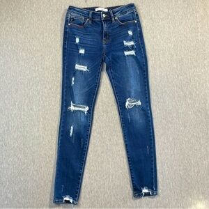 KanCan Super Skinny Jeans Women’s Size 5/26 Blue Cora Mid Rise Distressed